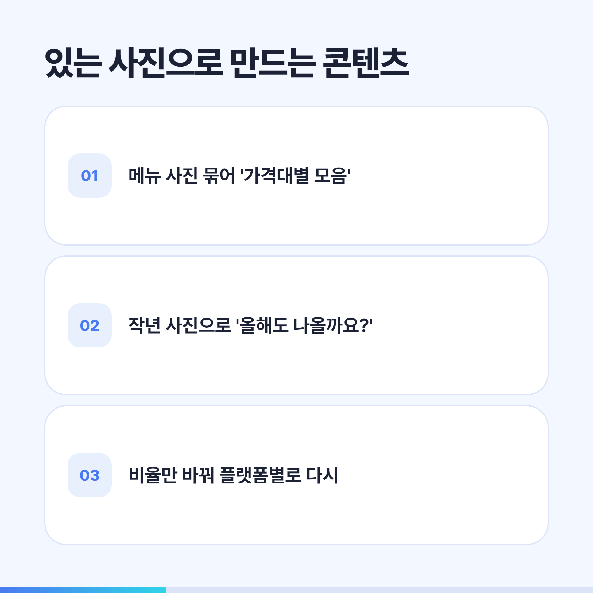 이미 가진 사진으로 만드는 세 가지 콘텐츠