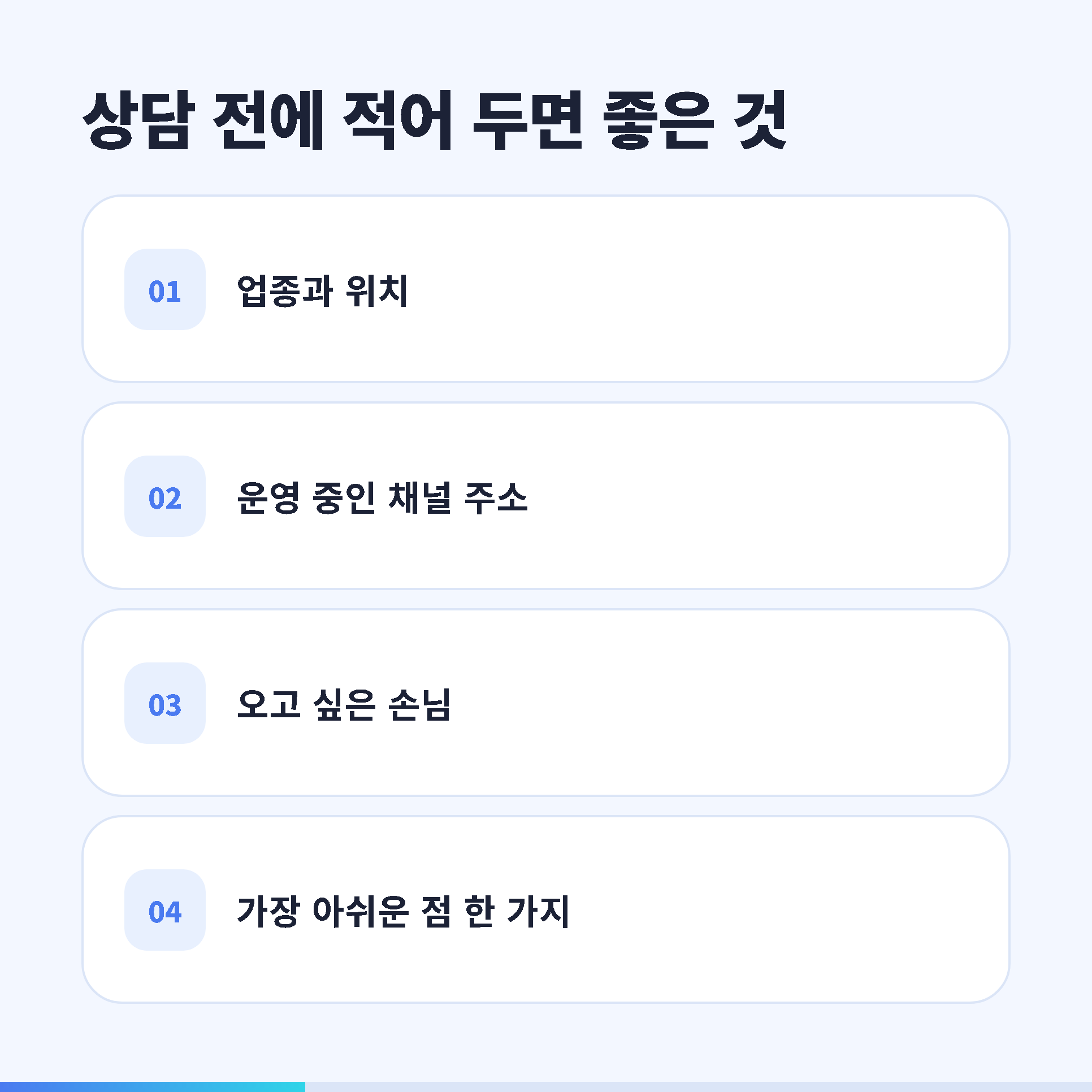 상담 전 준비 체크리스트